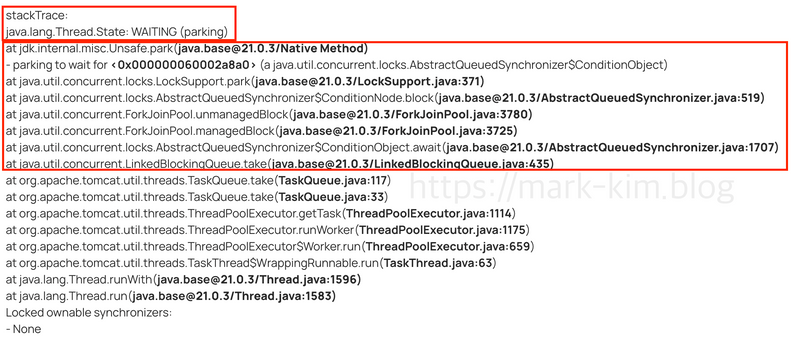 스레드 덤프 결과